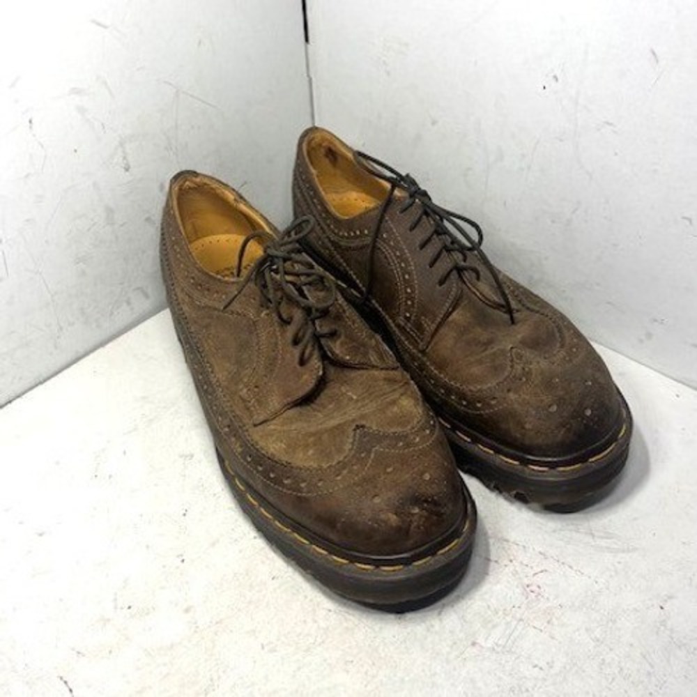 Dr. Martens Made in England 3989 Brown Leather Wingtip Brogue Shoes UK 8 US 9